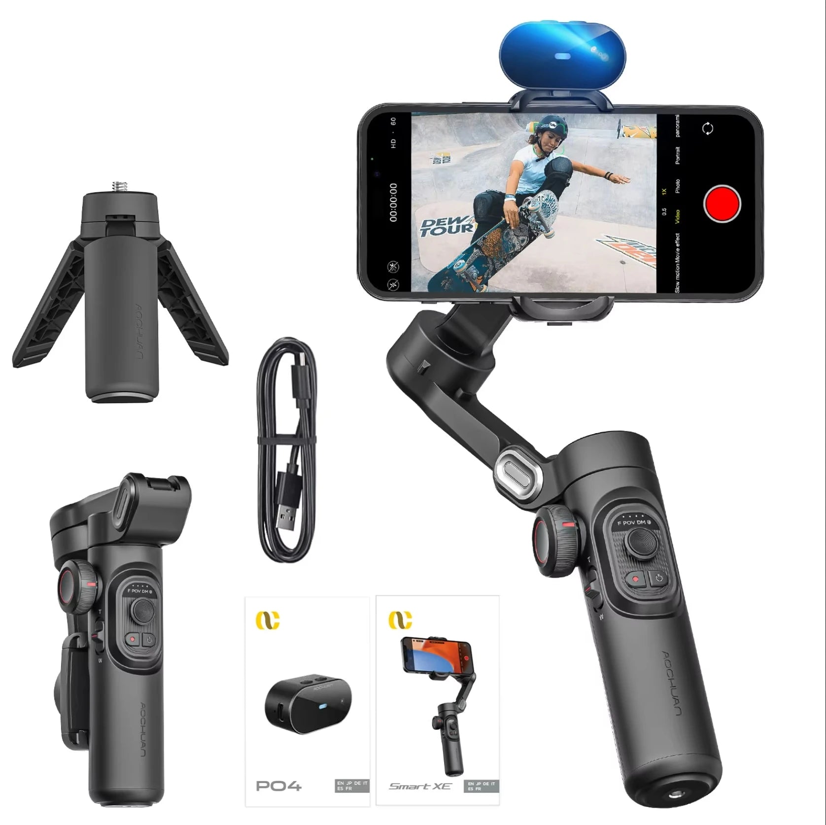 AOCHUAN SmartXE 3-Axis Gimbal | AI Tracking for Smooth Vlogs