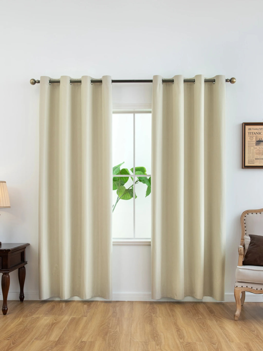 1panel Solid 100% Blackout Curtains with Grommets - Total Privacy Drapes