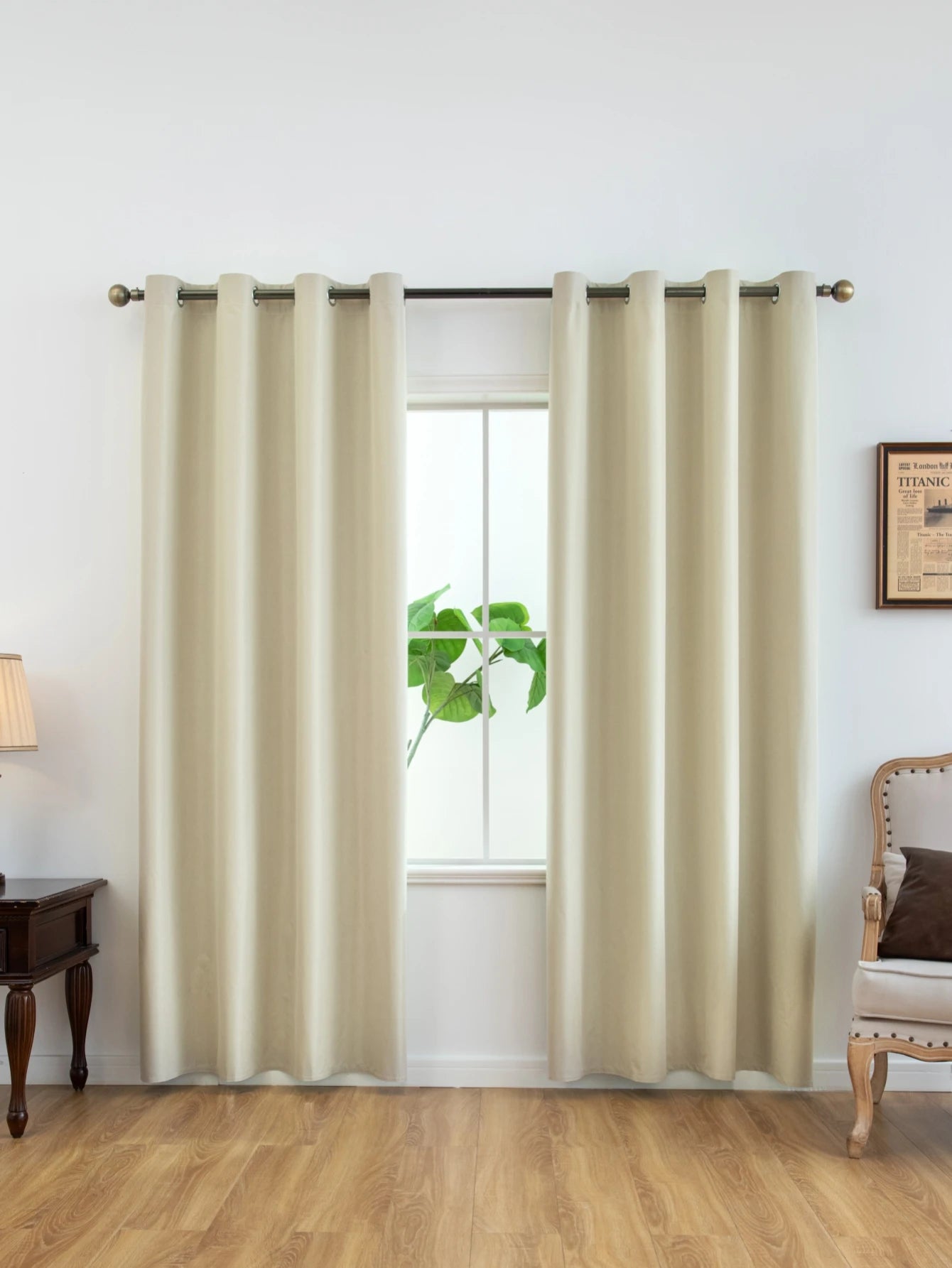 1panel Solid 100% Blackout Curtains with Grommets - Total Privacy Drapes