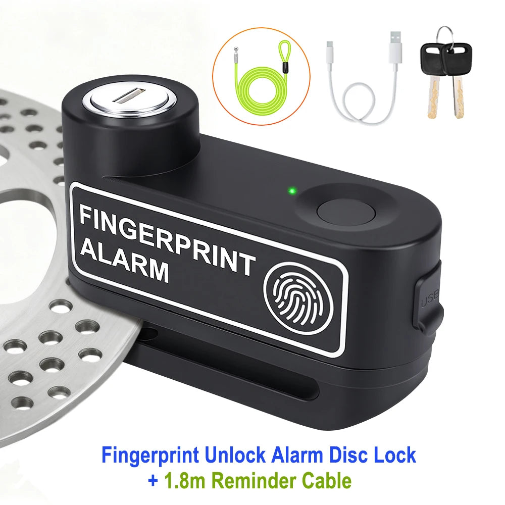 Extractme 110dB Motorcycle Alarm Disc Lock - Ultimate Waterproof Anti-Theft Security