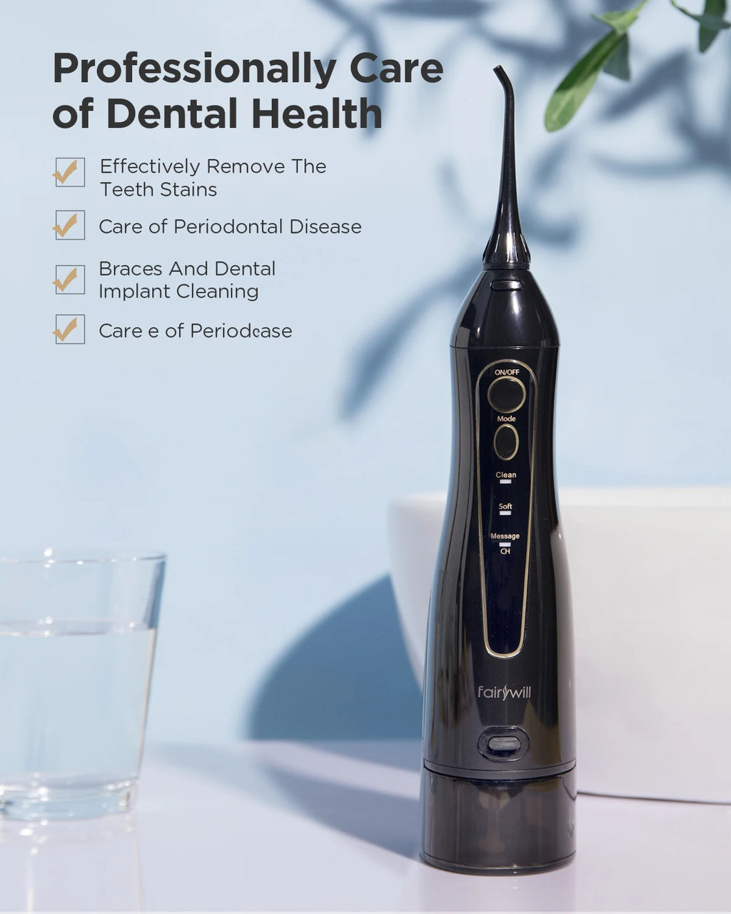 Fairywill Water Flosser for Teeth | 300ML Oral Irrigator