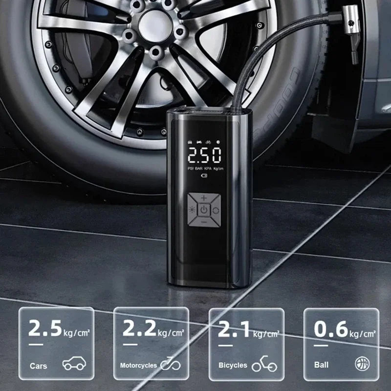 YIJU 150psi Wireless Portable Tire Inflator for Cars & Bikes