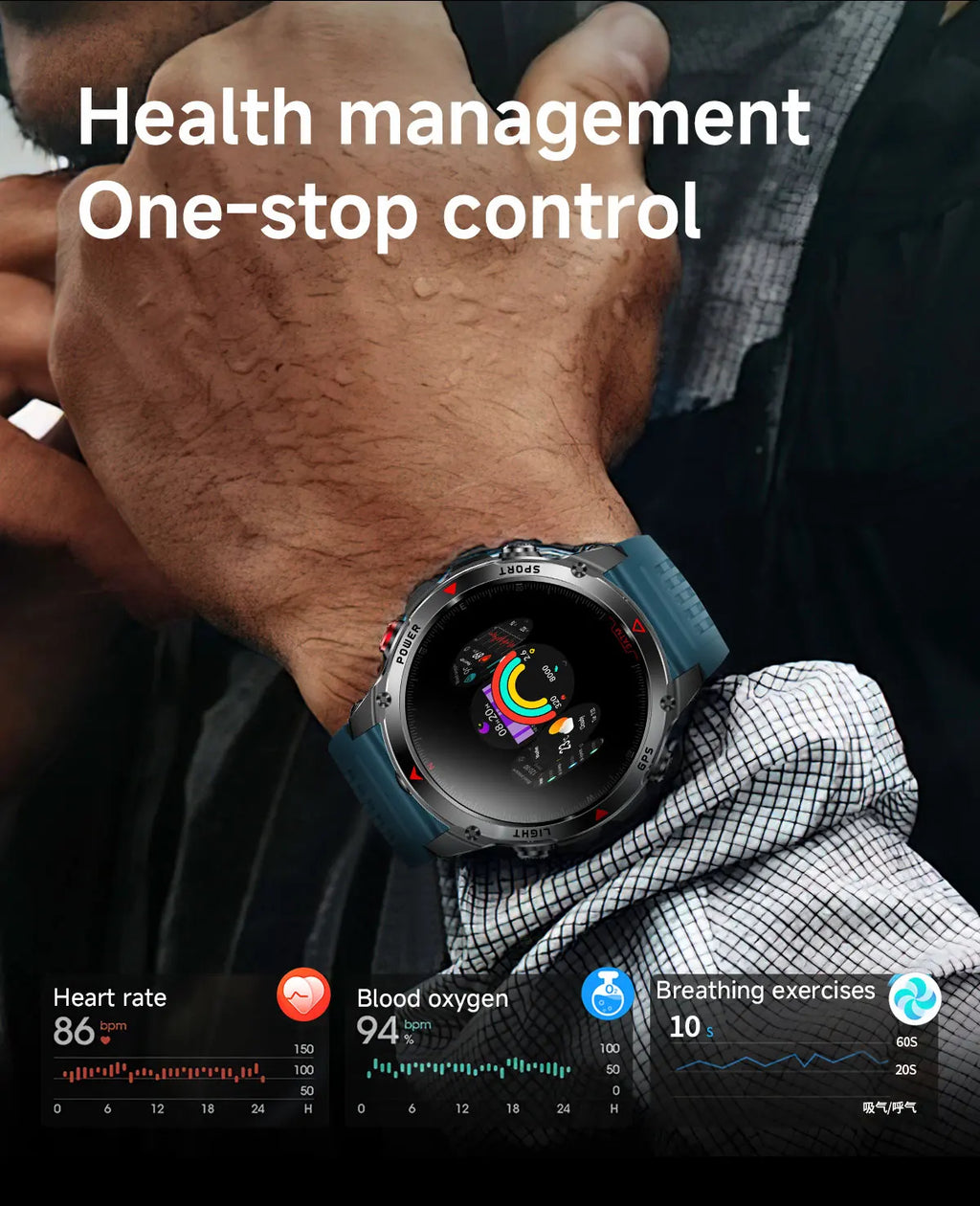 Vabena 2025 GPS Map Smartwatch | Navigation & Fitness for Men & Women