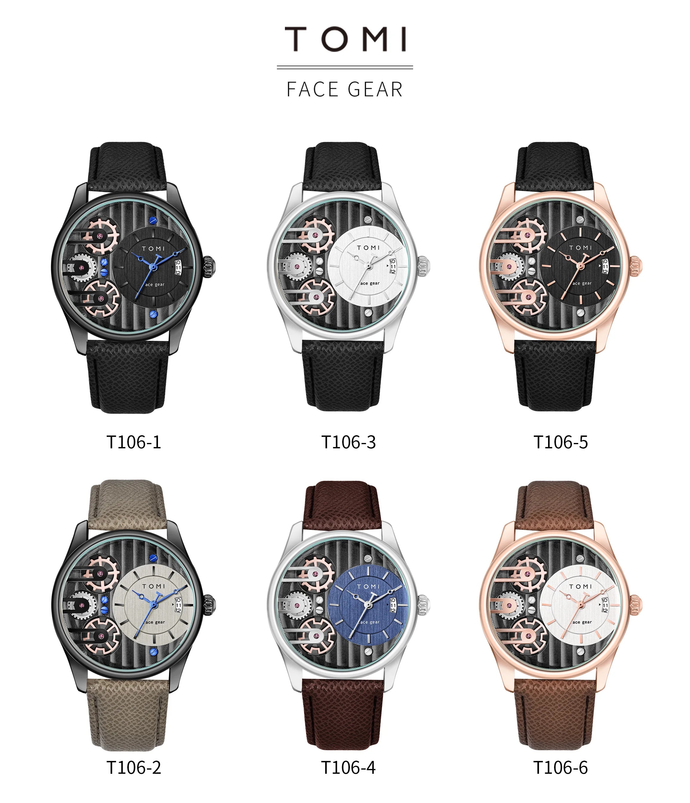 TOMI Men's Luxury Quartz Watch Gift Set - Detachable Strap