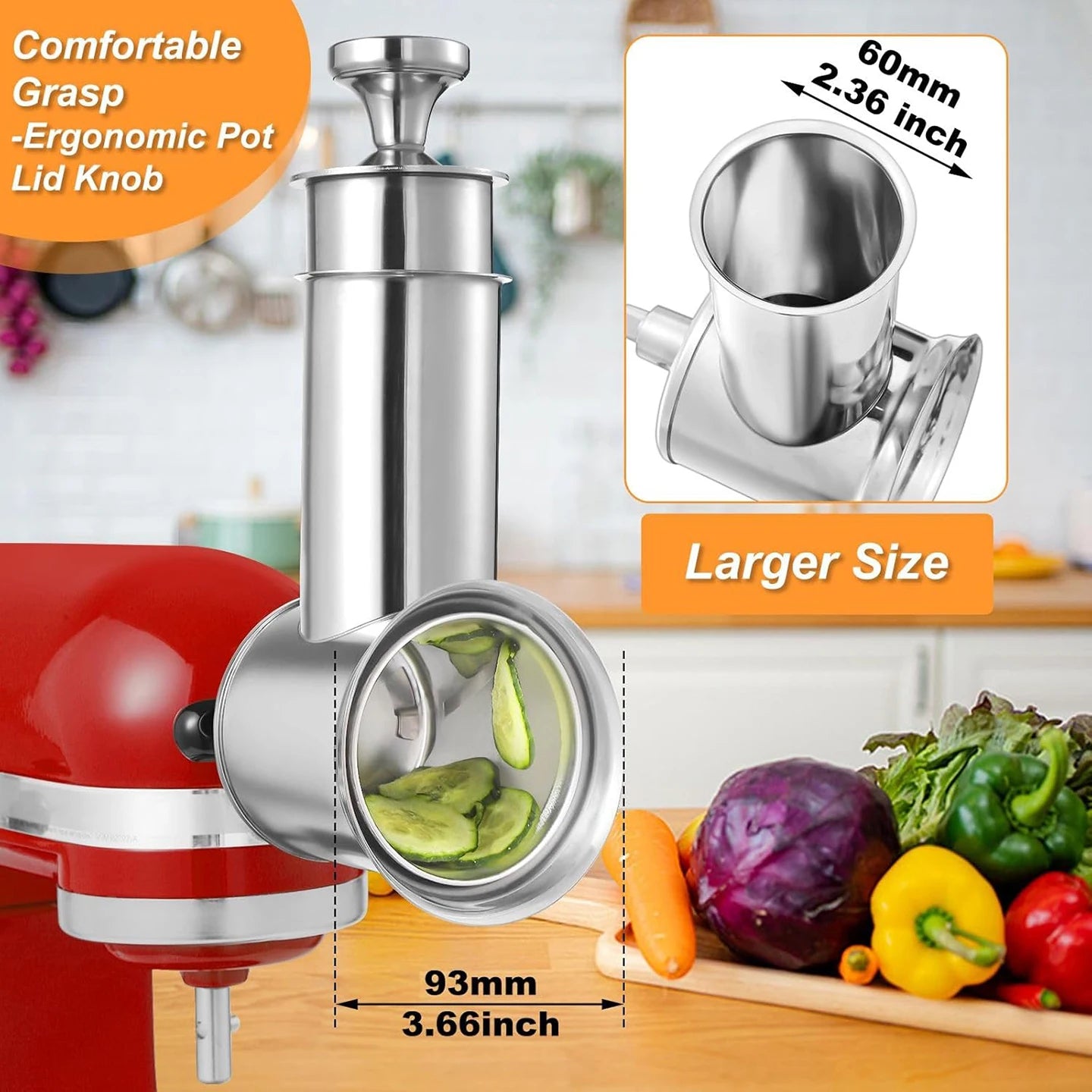 KitchenAid Stand Mixer Slicer Shredder | Stainless Steel Salad Maker