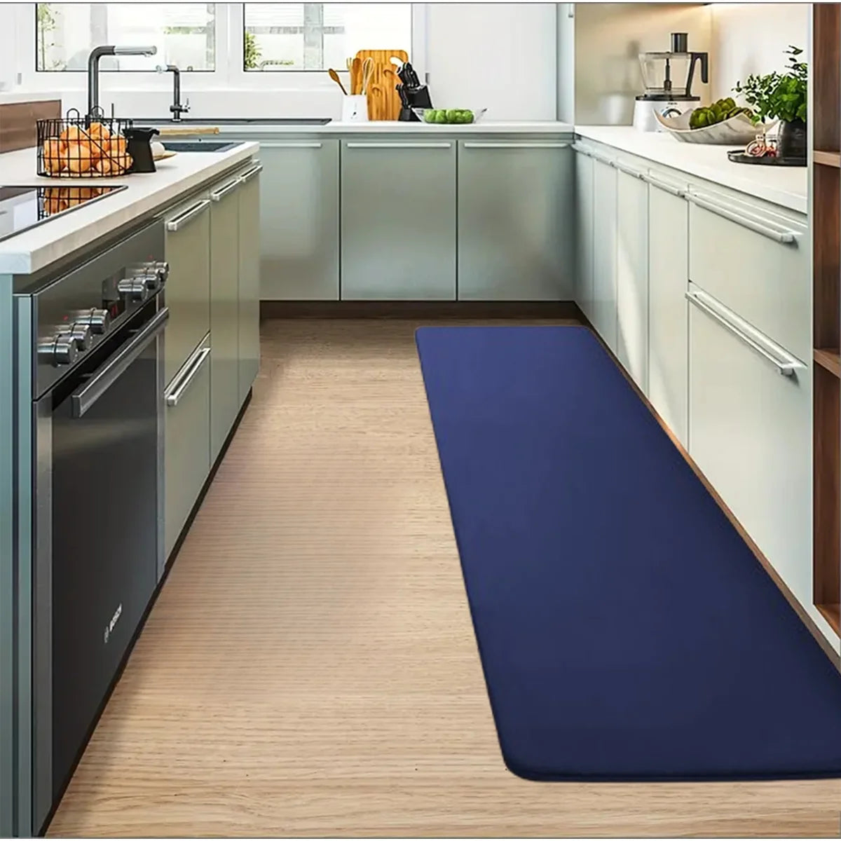 Thickened Flannel Kitchen & Entrance Floor Mats - Absorbent, Non-Slip, Dirt-Resistant