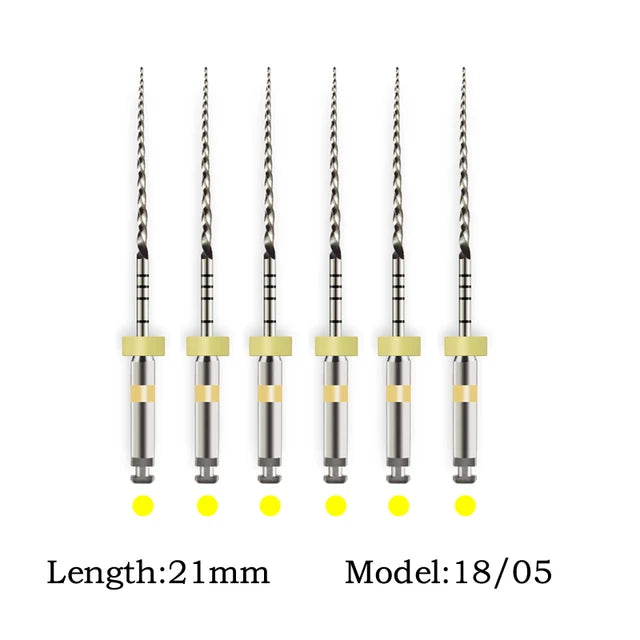 SOCO PLUS 6PCS Nickel Titanium Heat Activated Root Canal Rotary Files for EndoMotor