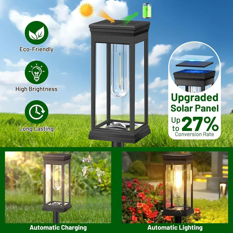 Retro Solar Pathway Lights | Warm Garden LED Decor