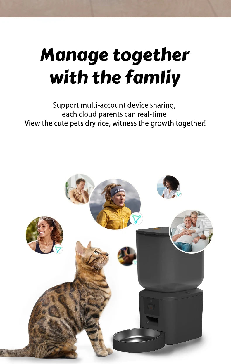 8L Smart Automatic Cat Feeder with 1080p Camera & 5G WiFi App Control