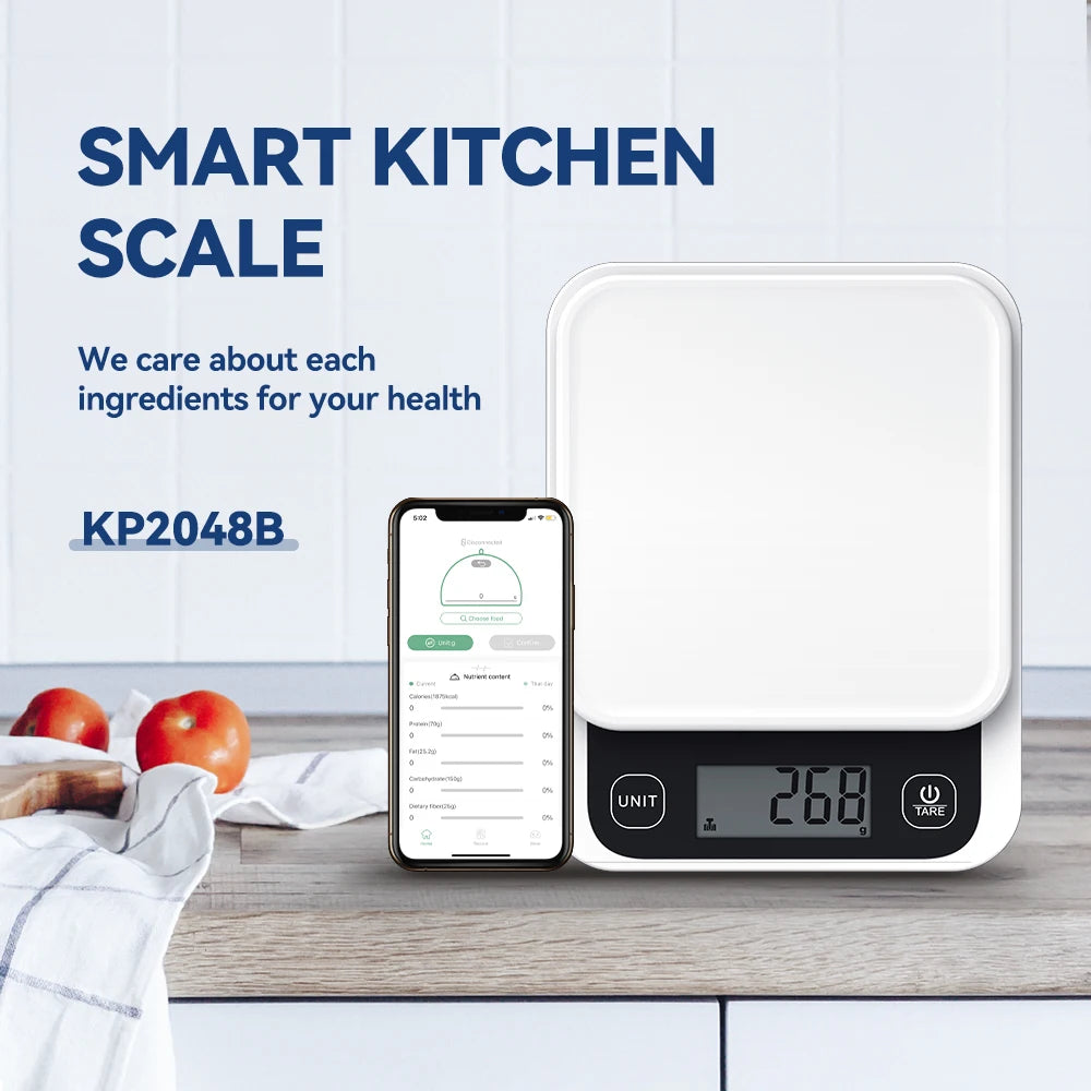 Smart Kitchen Nutrition Scale - 5kg Digital Food Scale with Calorie Calculator APP