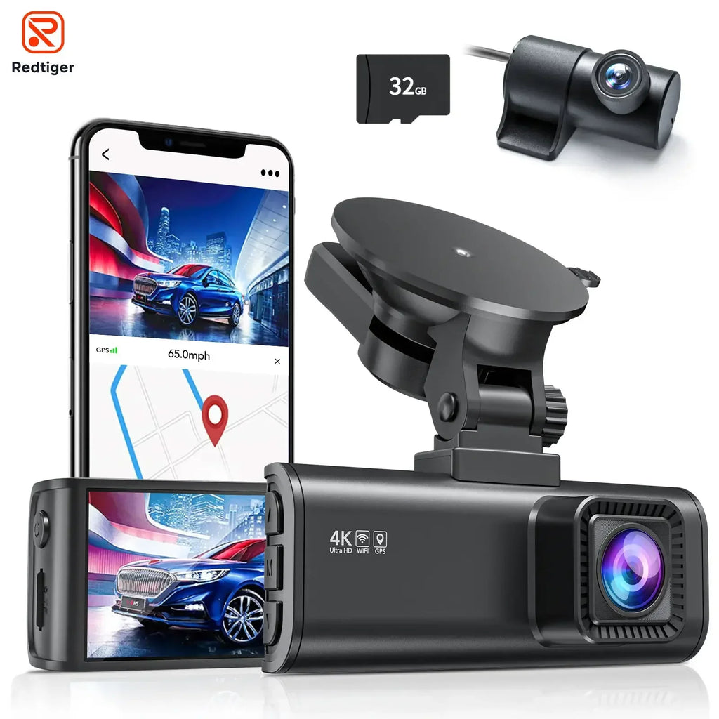 REDTIGER F7NP 4K Dual Dash Cam with GPS & 24H Parking Monitor