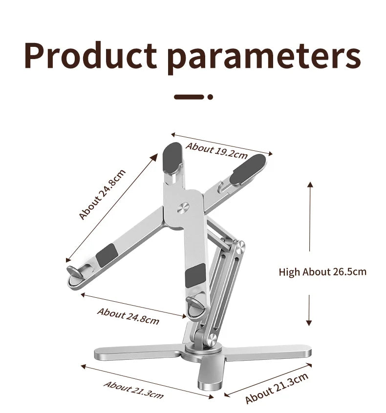 XIKCU Foldable Laptop Stand - 360° Rotating Aluminum Notebook Table