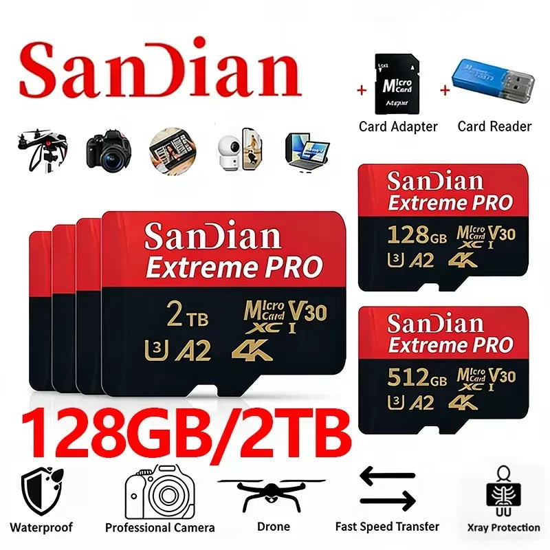 High-Speed Micro SD Card U3 V30 for 4K UHD Video & Apps | 128GB-512GB