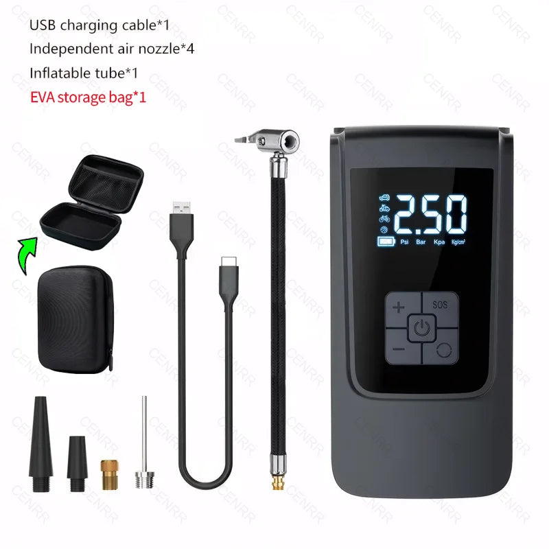 Vabena Wireless Car Tire Inflator & Portable Air Pump with LCD Display