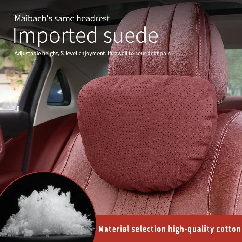 Premium Car Headrest Neck Support Pillow - Maybach S-Class Design, Universal Fit