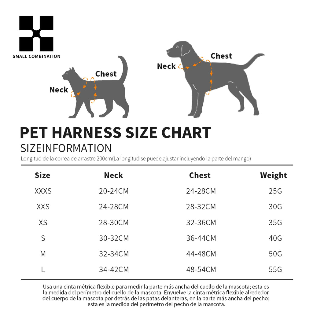 Dog Harness Leash Set - Adjustable, Reflective for Small to Medium Pets