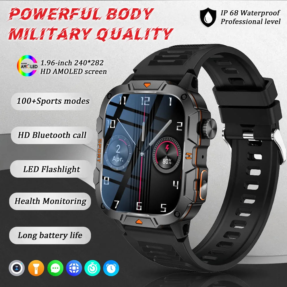 Military-Grade Smartwatch for Men | AMOLED Display | 5ATM Tactical Watch