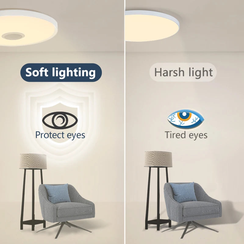 LED Smart RGB Ceiling Lamp with Speaker - App Control & Dimmable