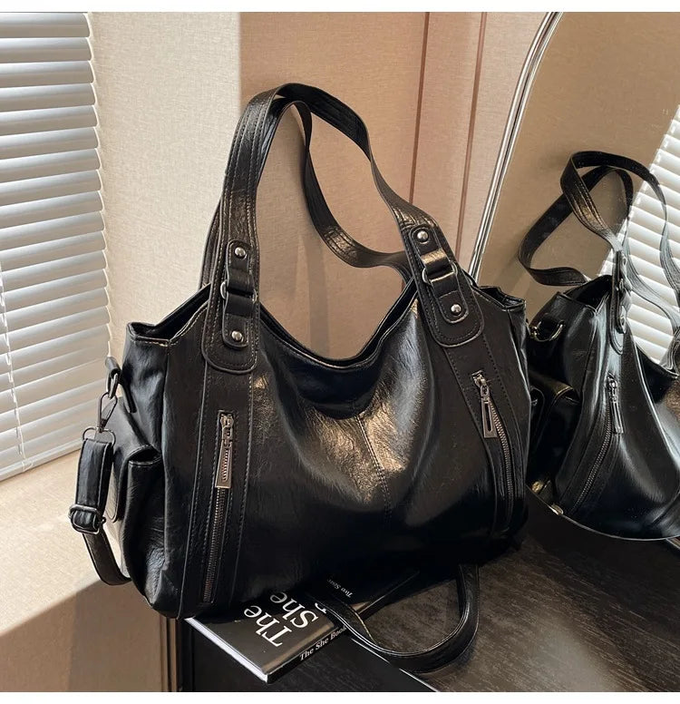 Vabena 2026 Soft Interior Shoulder Bags - High Quality Contrasting PU Handbags