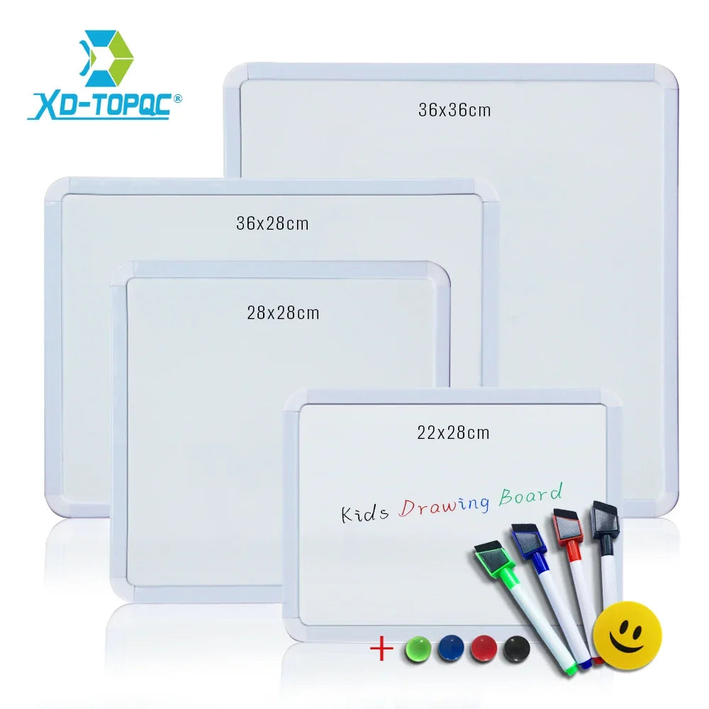 4-Style Magnetic Fridge Whiteboard Set - Notes, Reminders & Decor