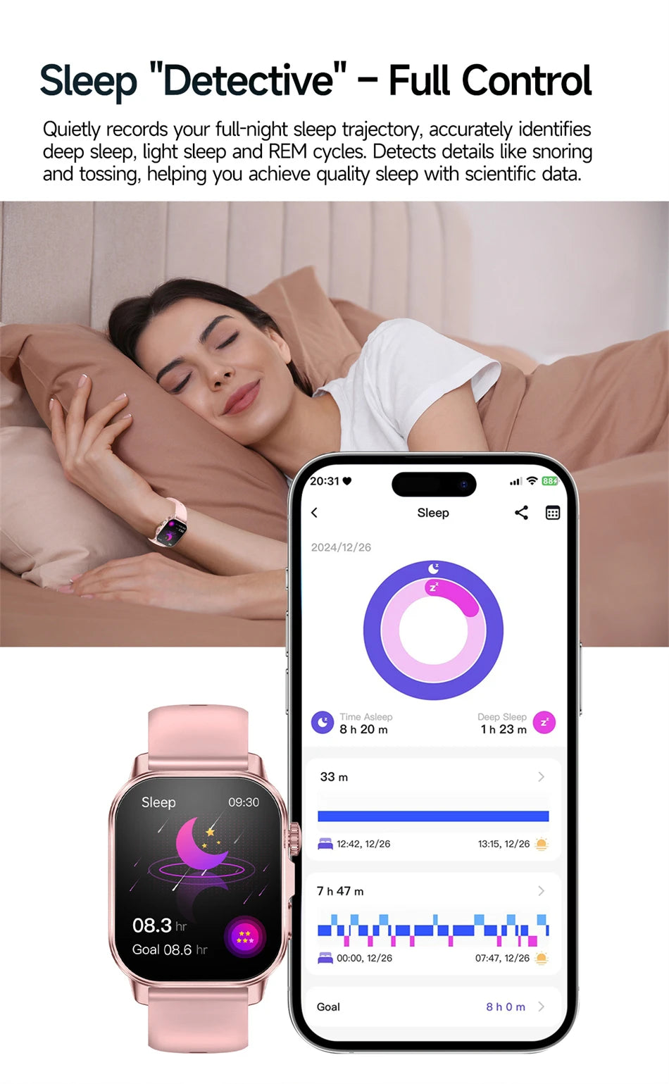 Vabena Men's ECG Smartwatch: Accurate Health Diagnosis with Blood Pressure, Oxygen, Fat, Uric Acid & Temp Monitoring