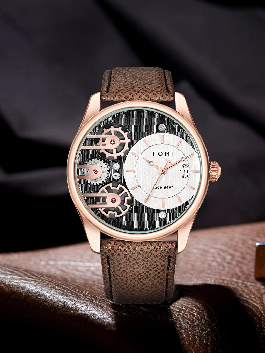 TOMI Men's Luxury Quartz Watch Gift Set - Detachable Strap