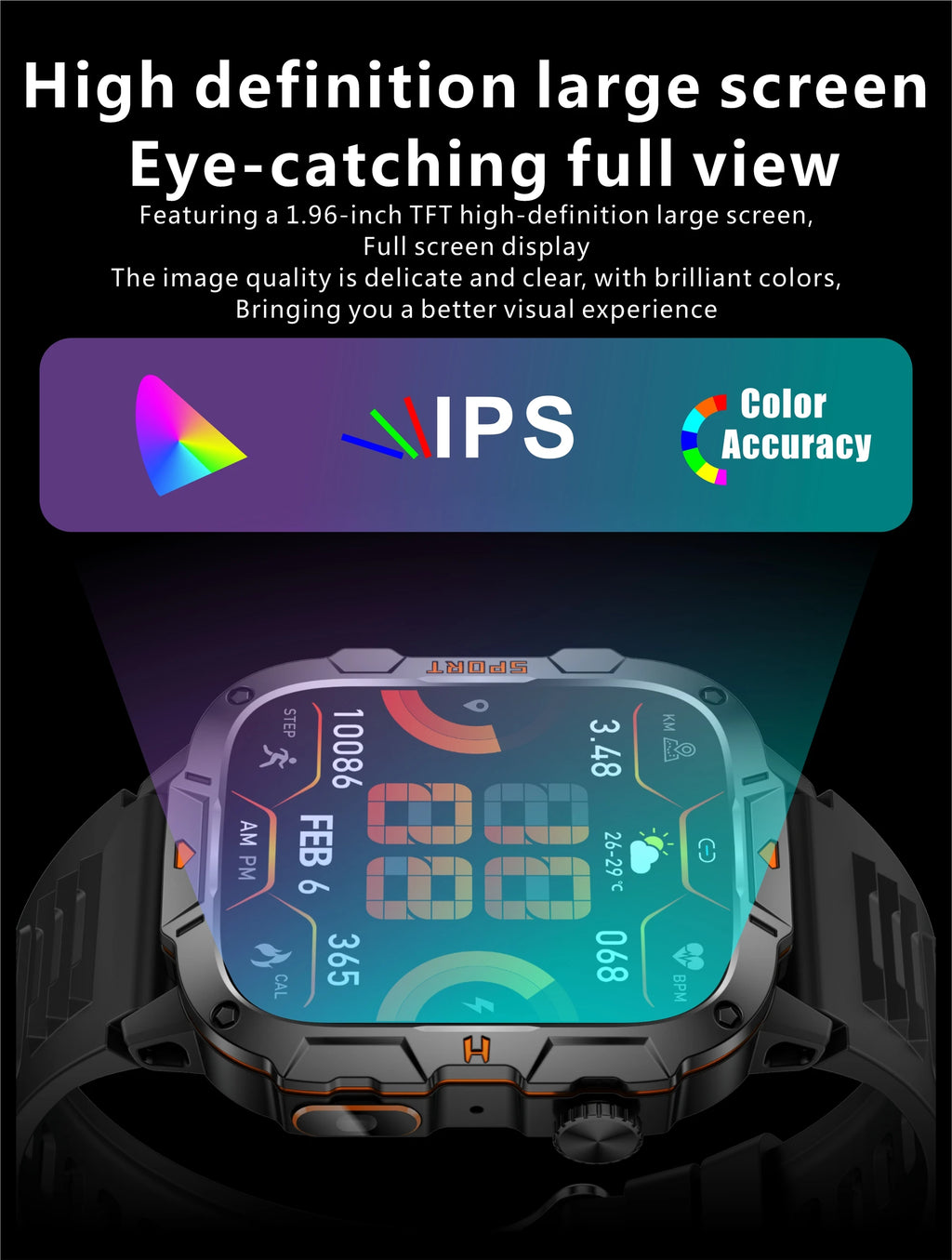 Military-Grade Smartwatch for Men | AMOLED Display | 5ATM Tactical Watch