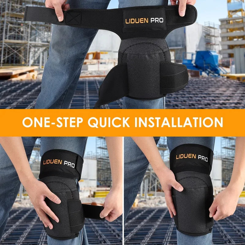 Flooring Knee Pads - Extra-Wide Gel & Foam Cushion, Anti-Slip