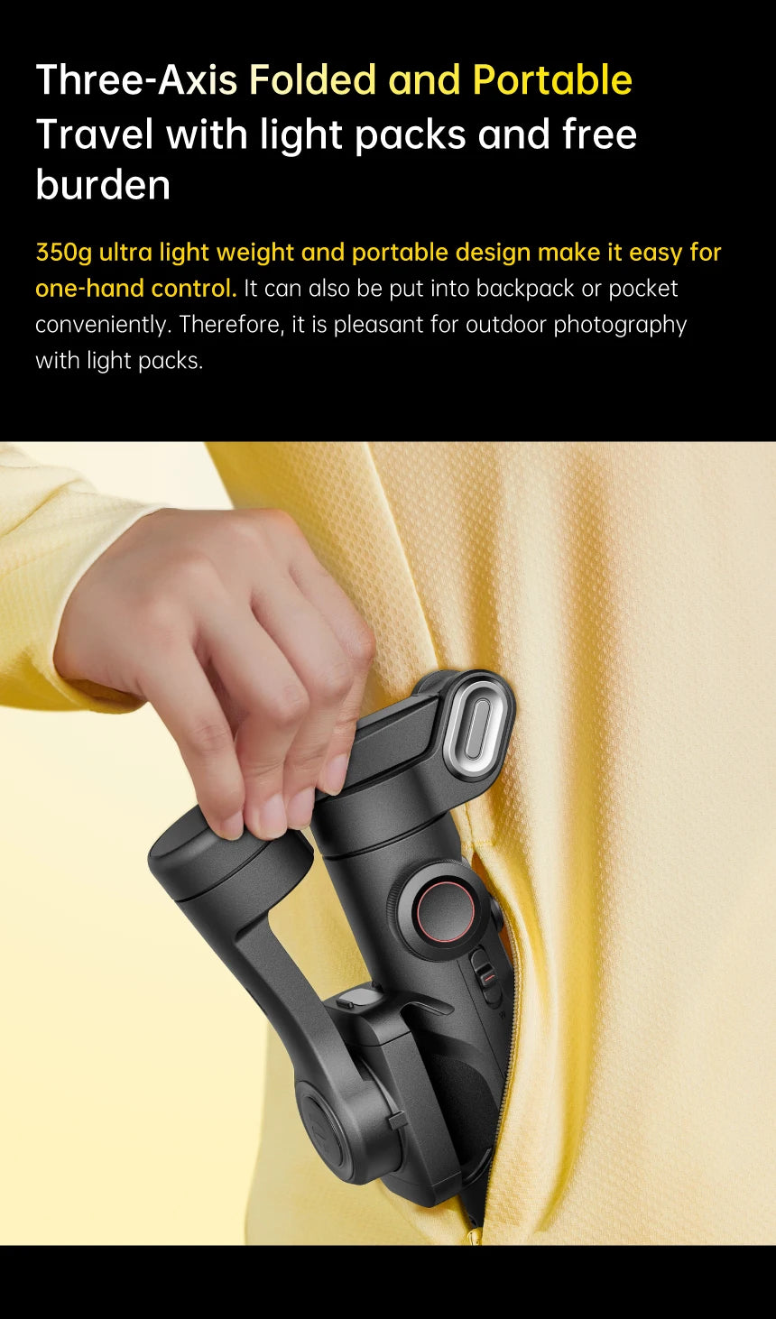 AOCHUAN 3-Axis Smartphone Gimbal Stabilizer with LED Light