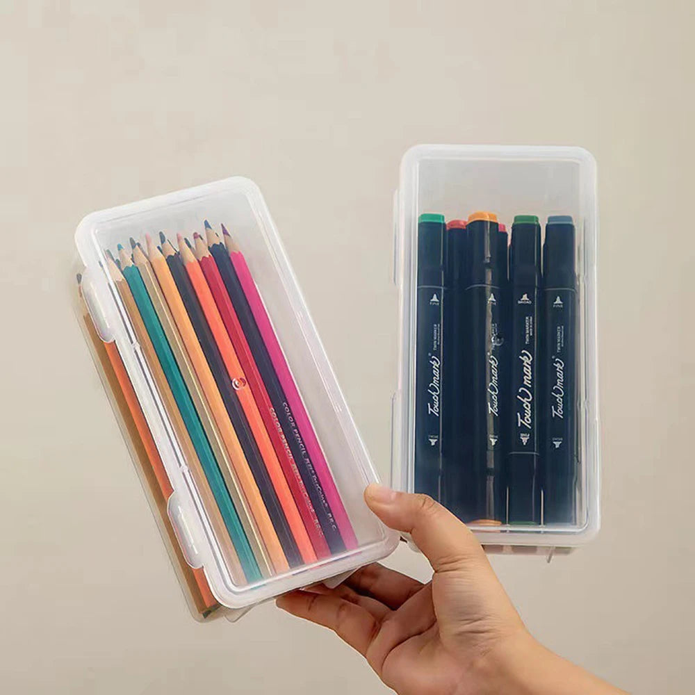 Clear Large Capacity Pen Case - Lightweight School Organizer