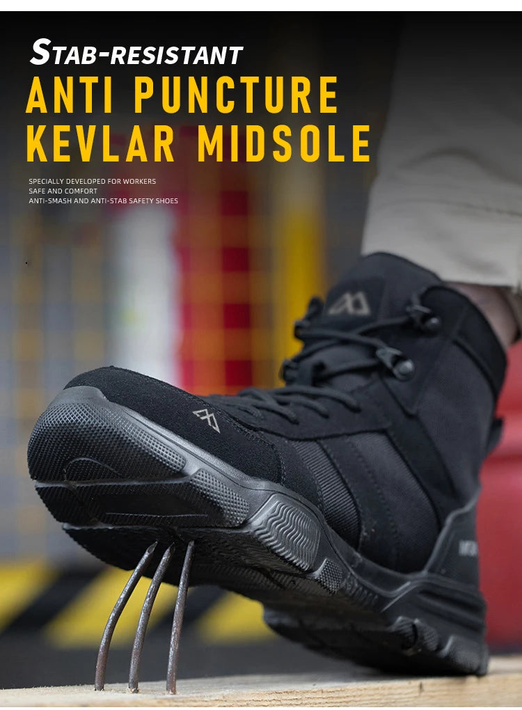 Vabena Breathable Anti-Smash Safety Boots for Work