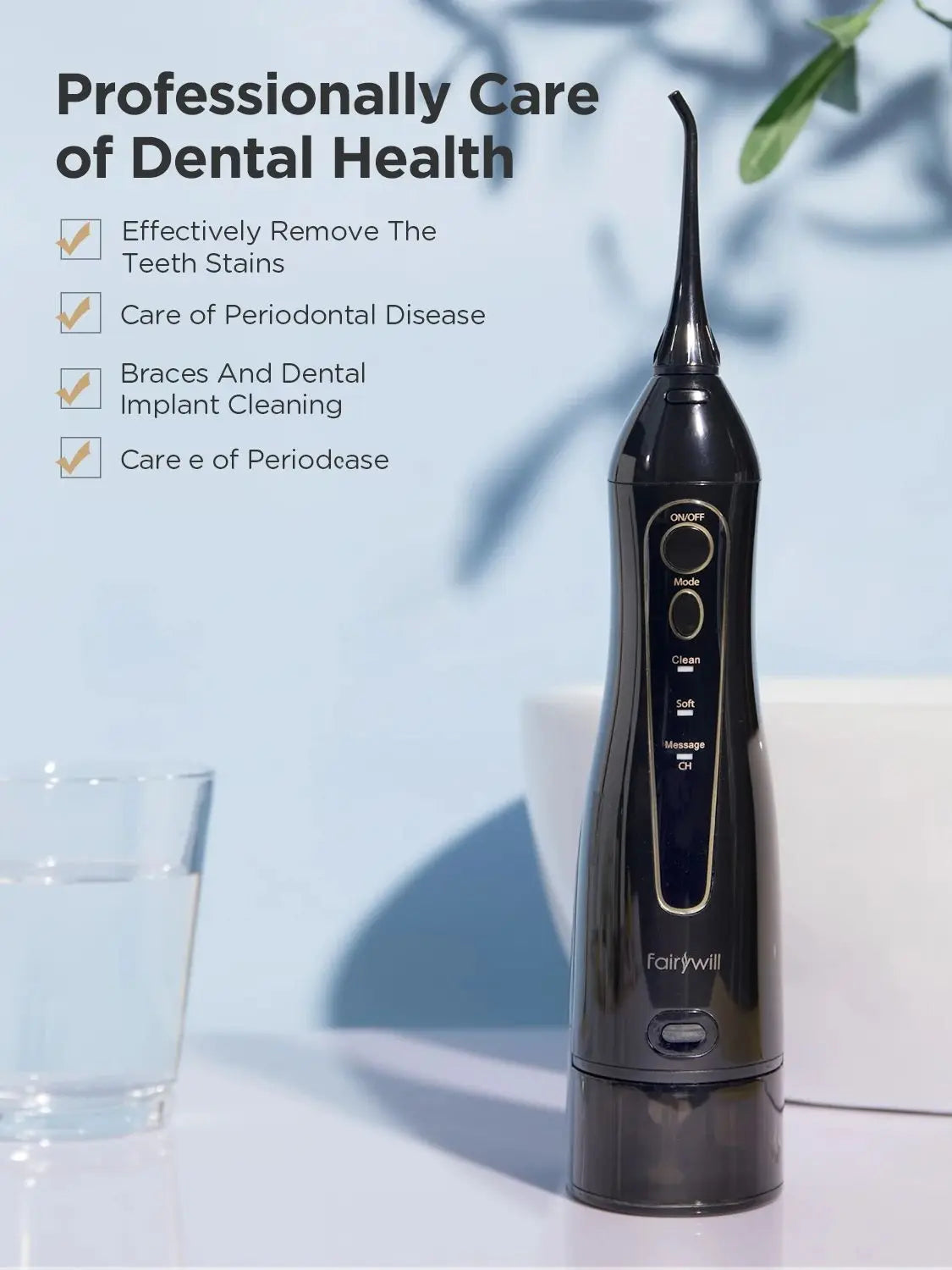 Fairywill Water Flosser - Rechargeable Portable Oral Irrigator