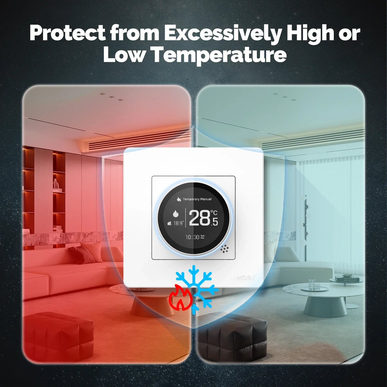 MOES Smart Knob Thermostat - Wi-Fi Heating Control