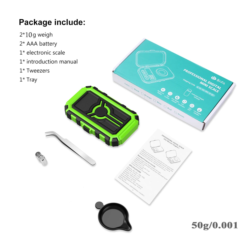 Brifit 0.001g/50g Digital Milligram Scale | High Precision Weight & Calibration