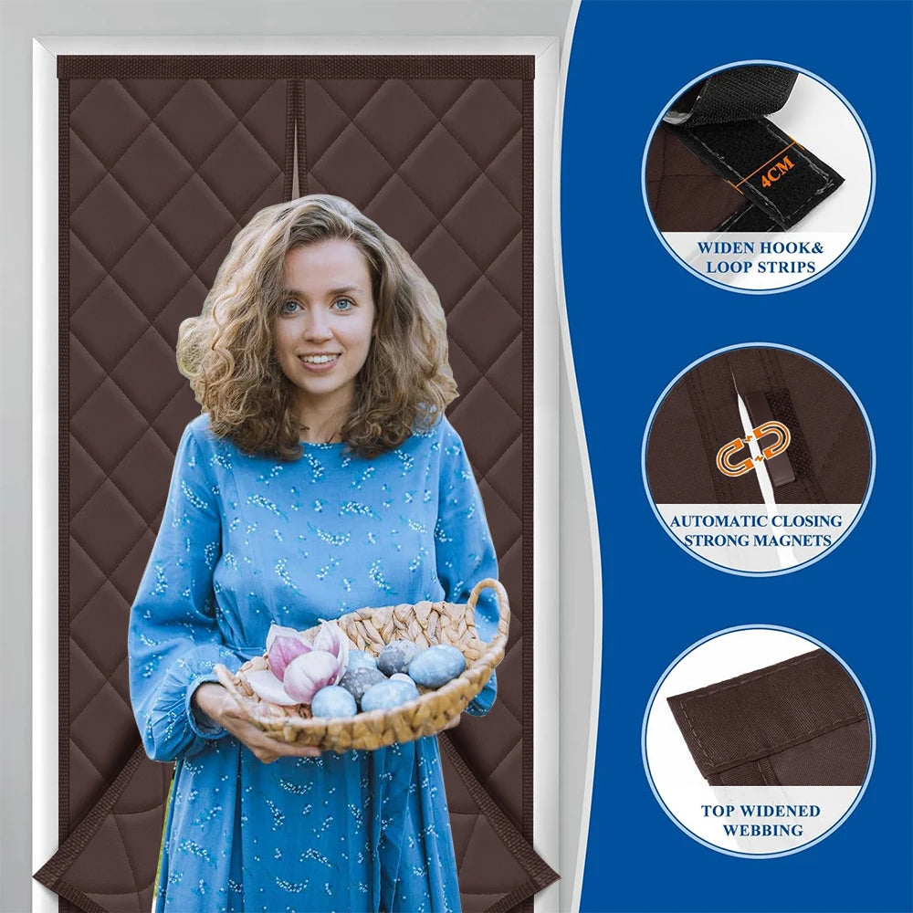 Vabena Magnetic Thermal Door Curtain - Energy Savings & Privacy