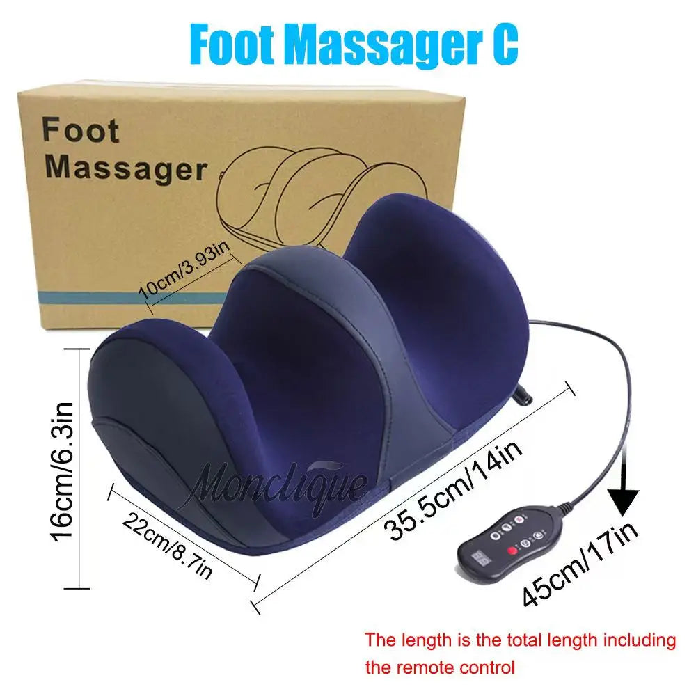 Extra Large Electric Foot & Calf Massager with Heat, Shiatsu & Kneading | Deep Muscle Relief
