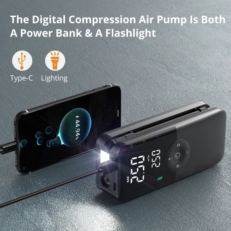 Carsun Rechargeable Digital Tire Inflator - Portable Air Pump
