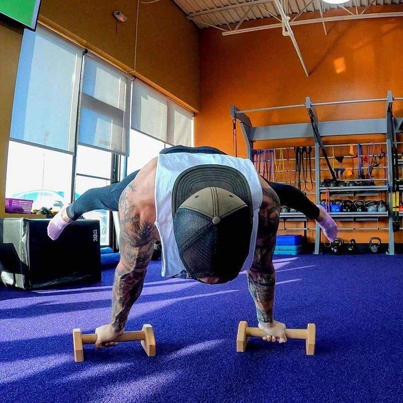 Wooden Push-Up Stands & Parallettes | Non-Slip Home Fitness Equipment