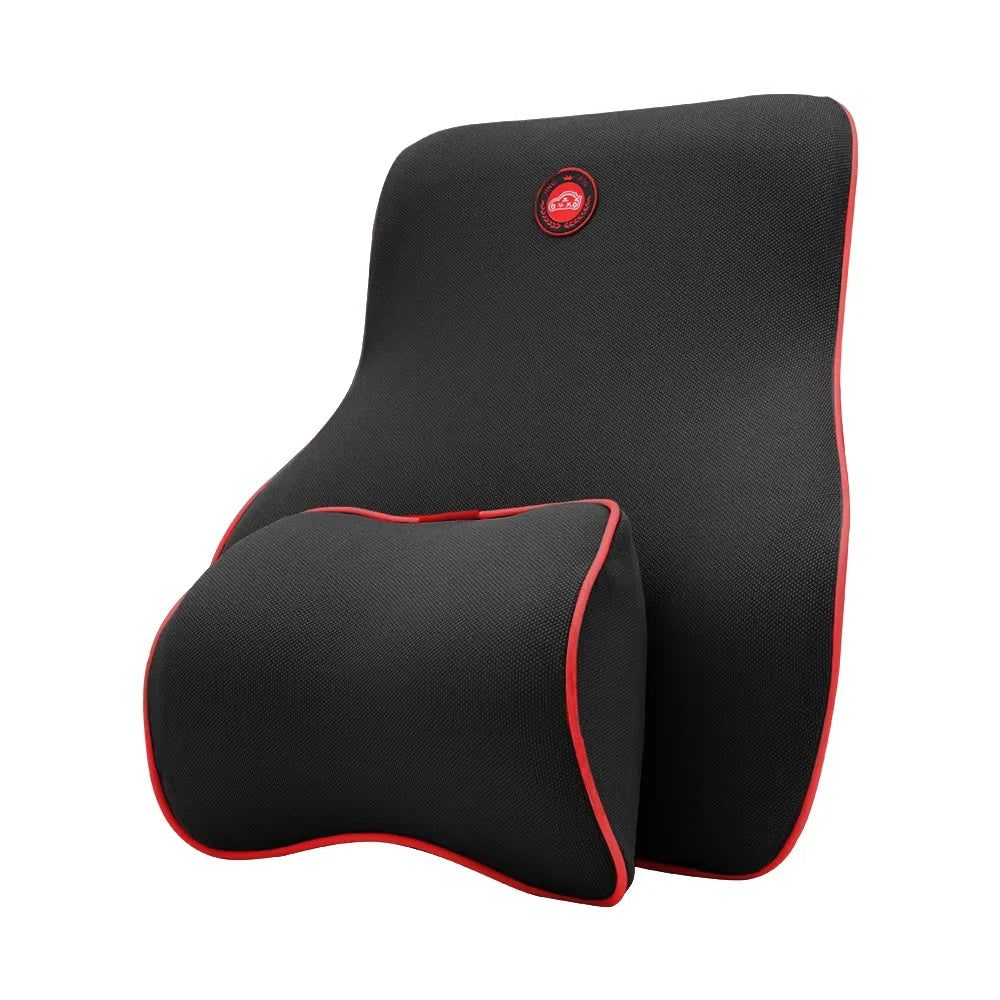 Memory Foam Car Seat Pillow Set - Neck, Lumbar & Headrest Support