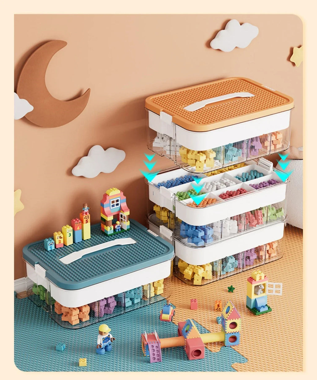 Lego Storage Box | Kids Toy Organizer | Building Block Sort Container