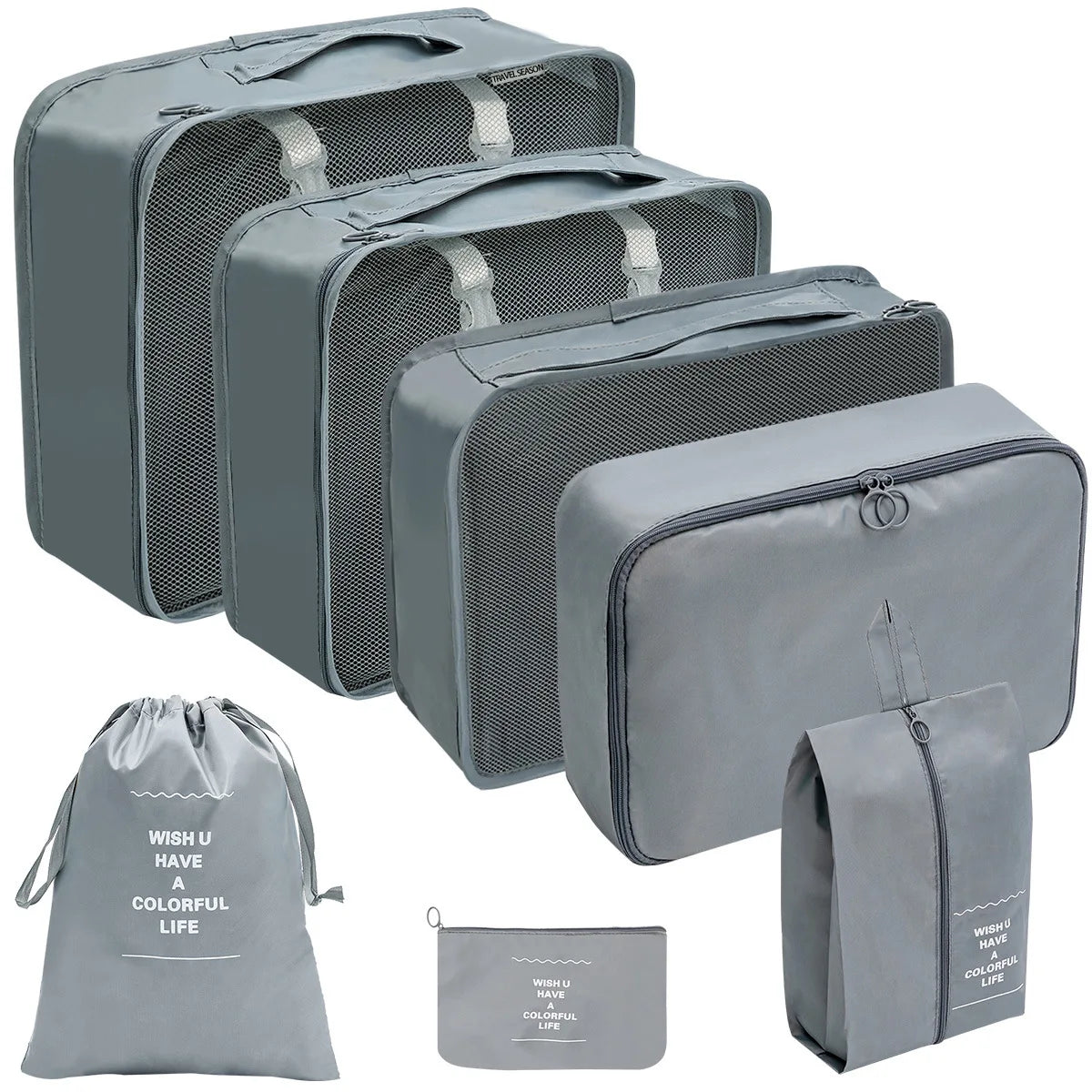 7/10 Pcs Travel Organizer Set - Packing Cubes & Storage Bags for Suitcases