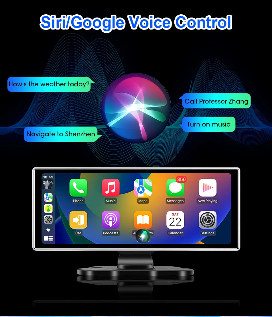 10/11.26" 4K Dash Cam with Wireless Carplay & Android Auto | GPS | Dual Lens