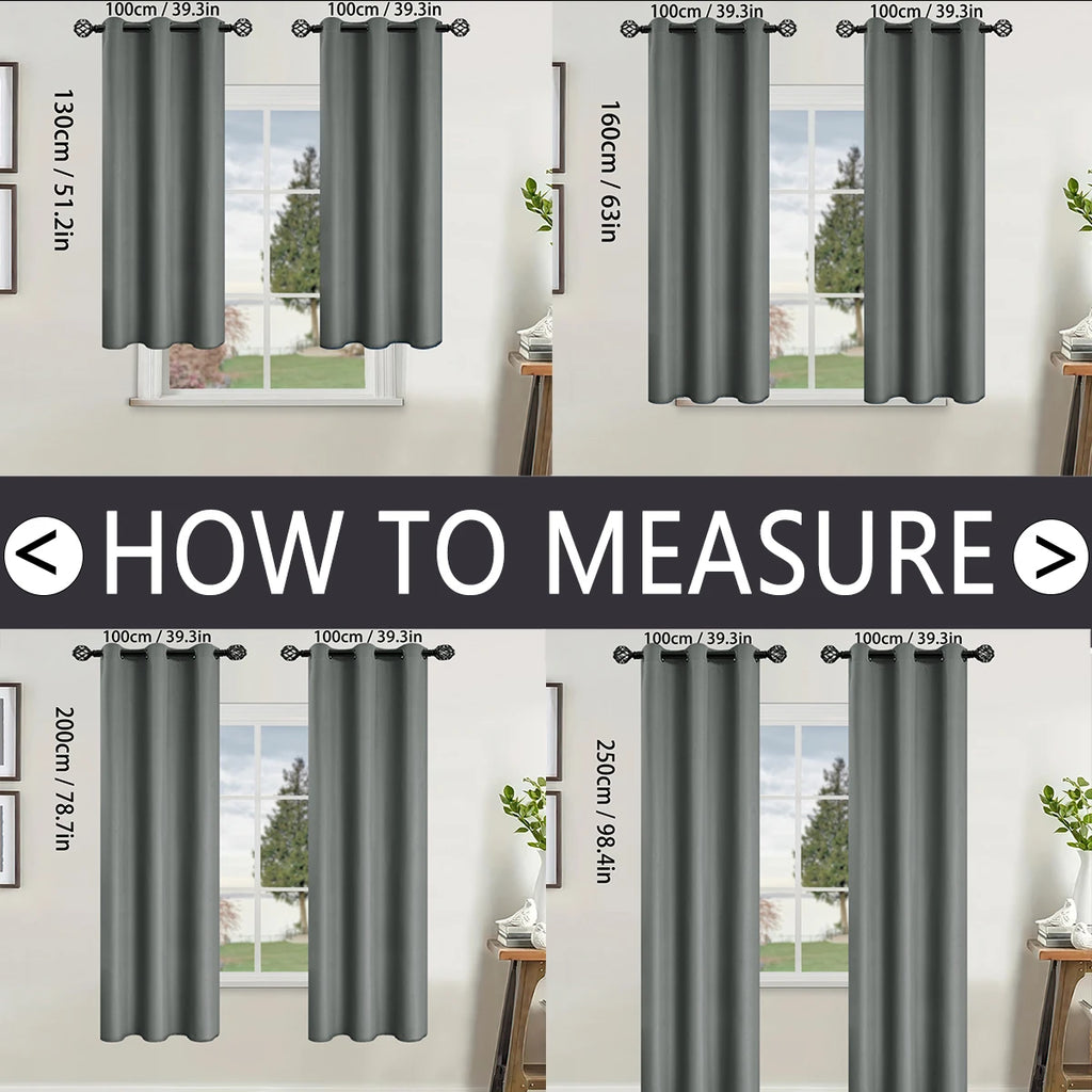 Modern Blackout Curtains - 2 Pcs Set with Coated Lining for Home Decor