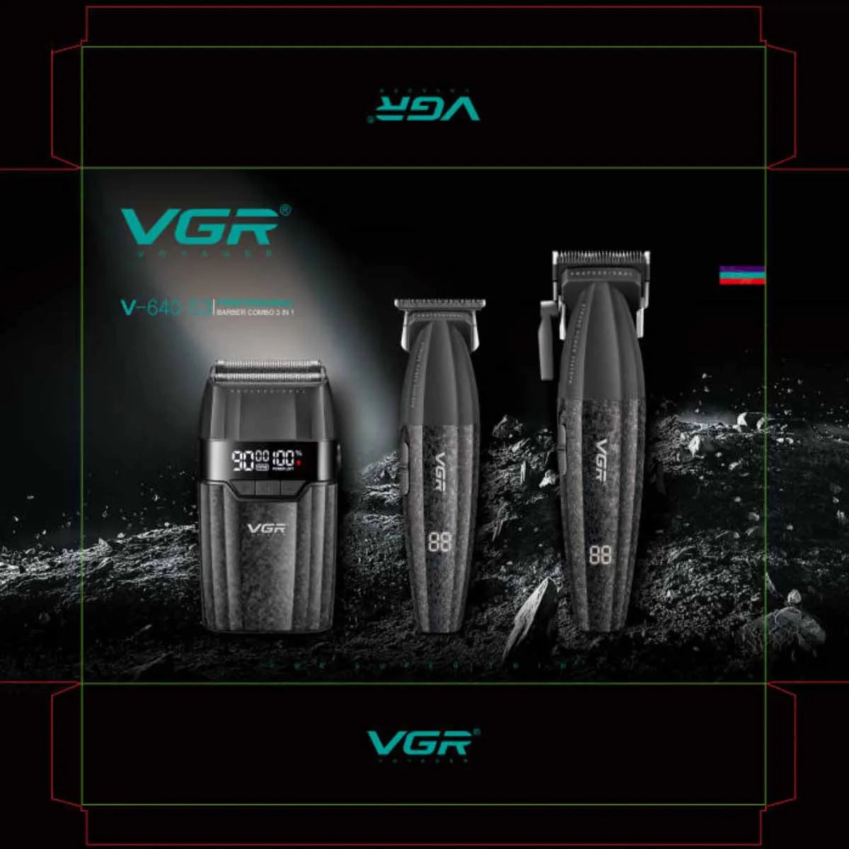 VGR Professional Cordless Hair Trimmer - Electric Clippers