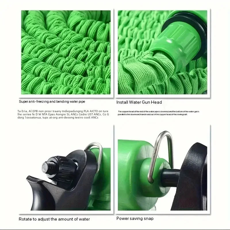 Vabena Expandable Garden Hose 25-200FT - Lightweight, Durable & Kink-Free with 7-Way Spray Nozzle