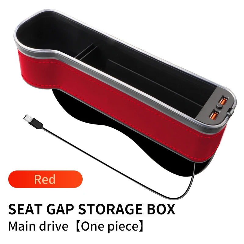 Car Seat Gap Filler & Organizer with LED & Dual USB
