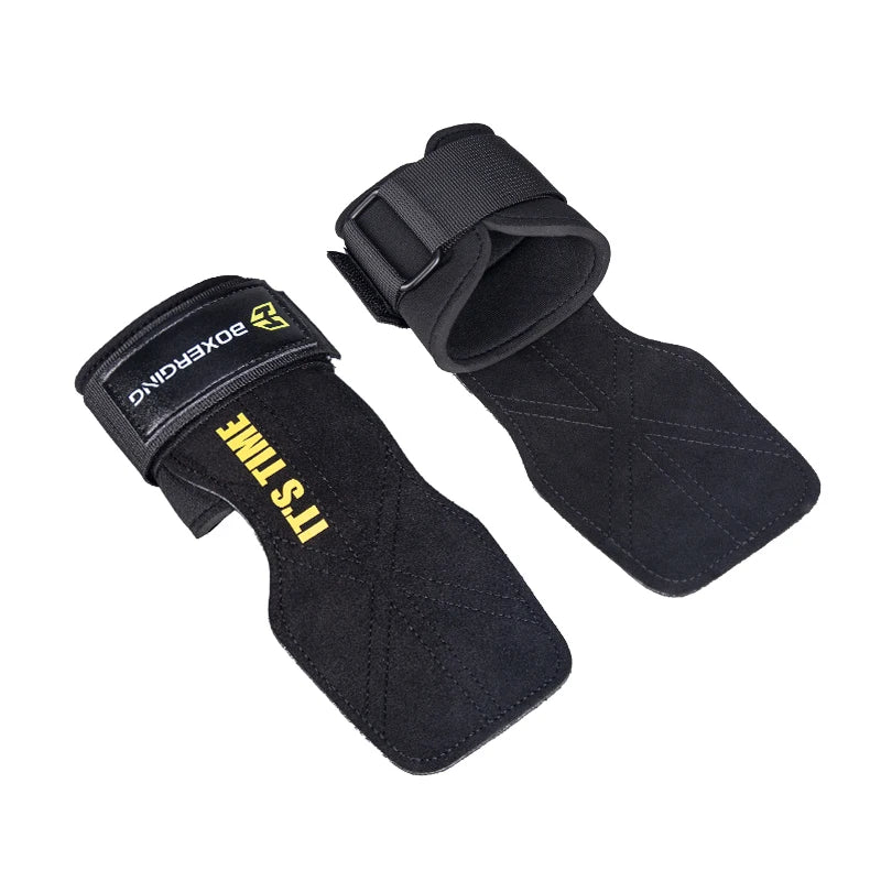 Vabena Cowhide Gym Gloves Grips - Anti-Skid Palm Protection for Weightlifting
