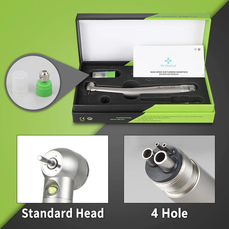 Vabena LED High-Speed Dental Handpiece | E-Generator Push Button Turbine