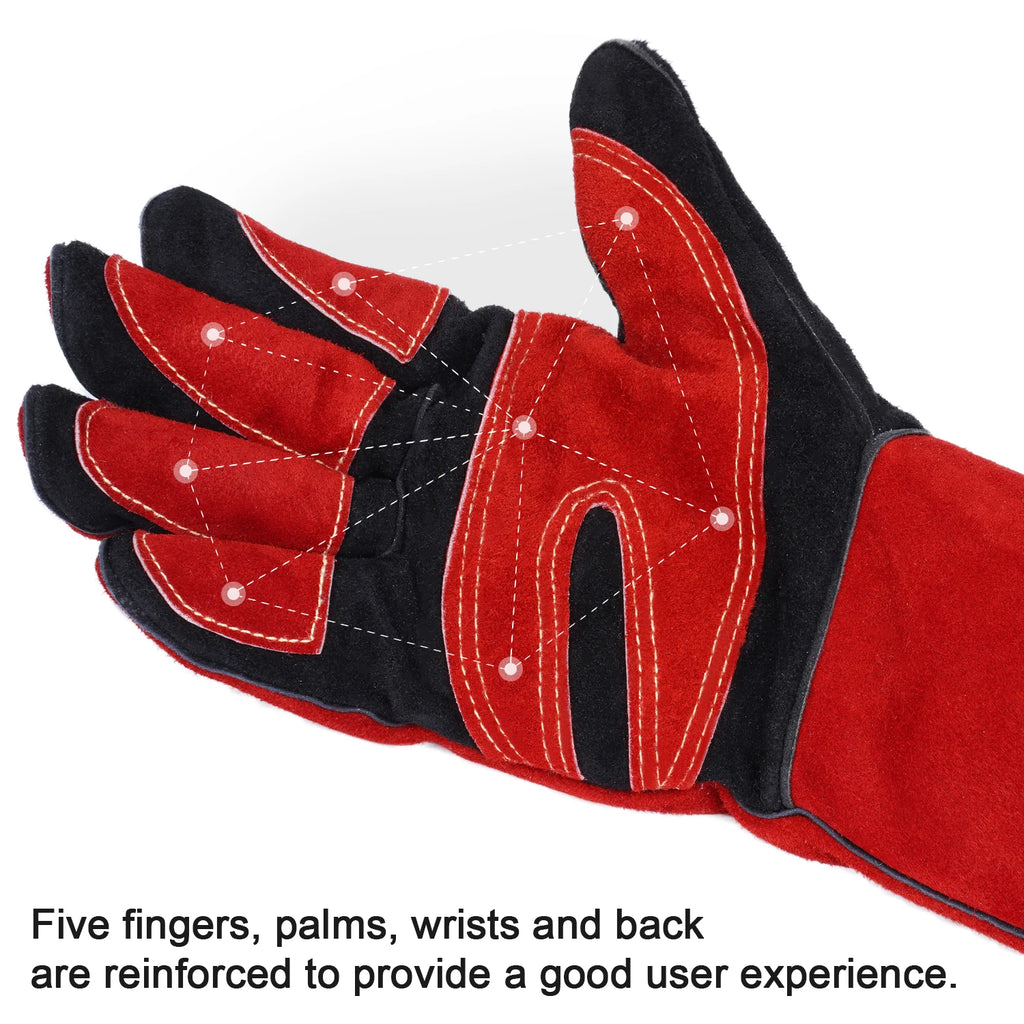 ANDELI 14inch Welding Gloves - TIG/MIG/BBQ Heat Resistant Long Sleeve