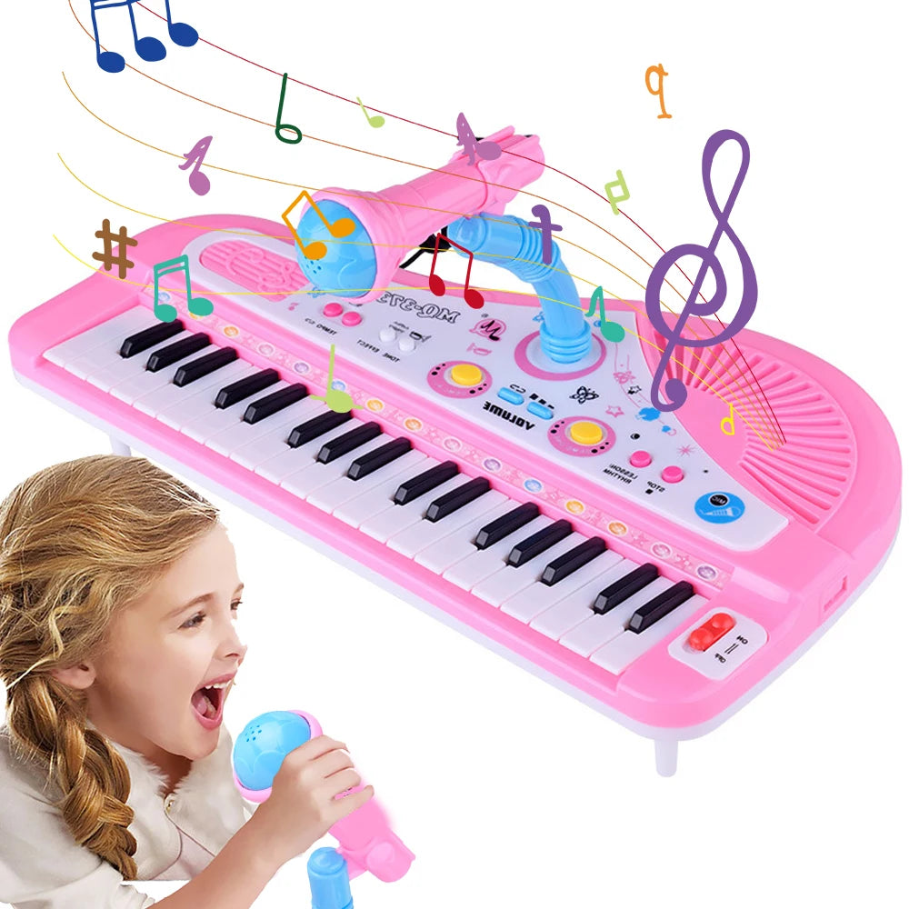 37 Keys Kids Electronic Piano Keyboard with Microphone | Educational Musical Toy